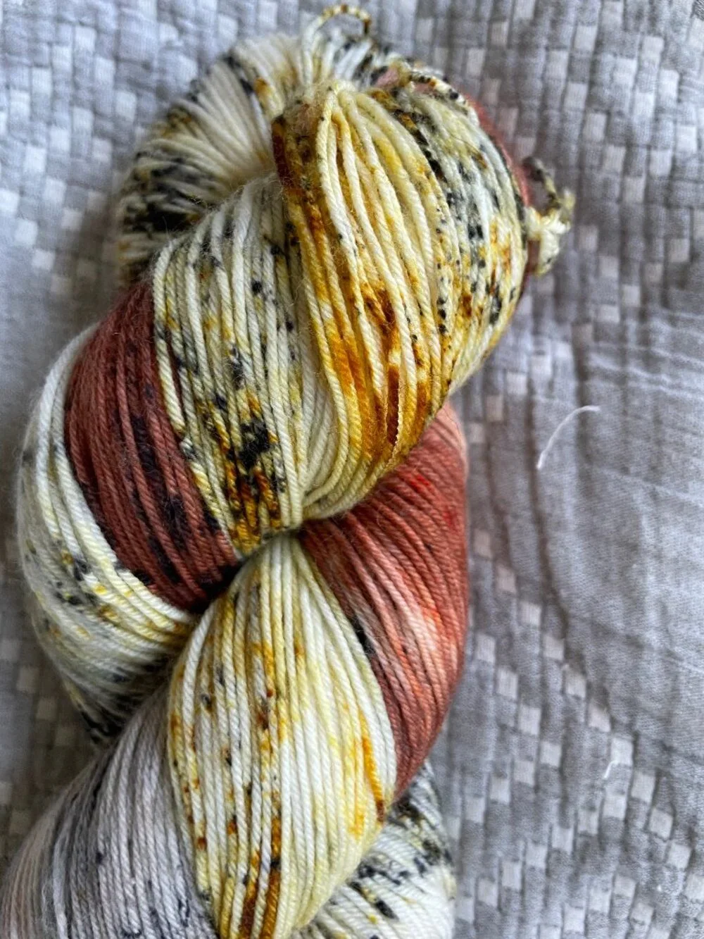 Brown Speckled Merino Wool Fingering Weight Variegated Yarn